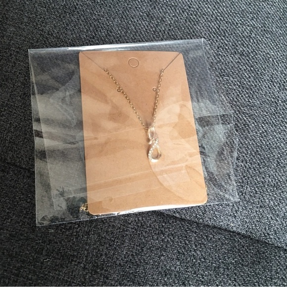 Infinity Sign Rhinestone Pendant Fashion Necklace, Gold, 18 inches - Picture 14 of 16